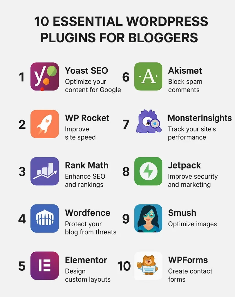 Essential Plugins for Bloggers - Infographic