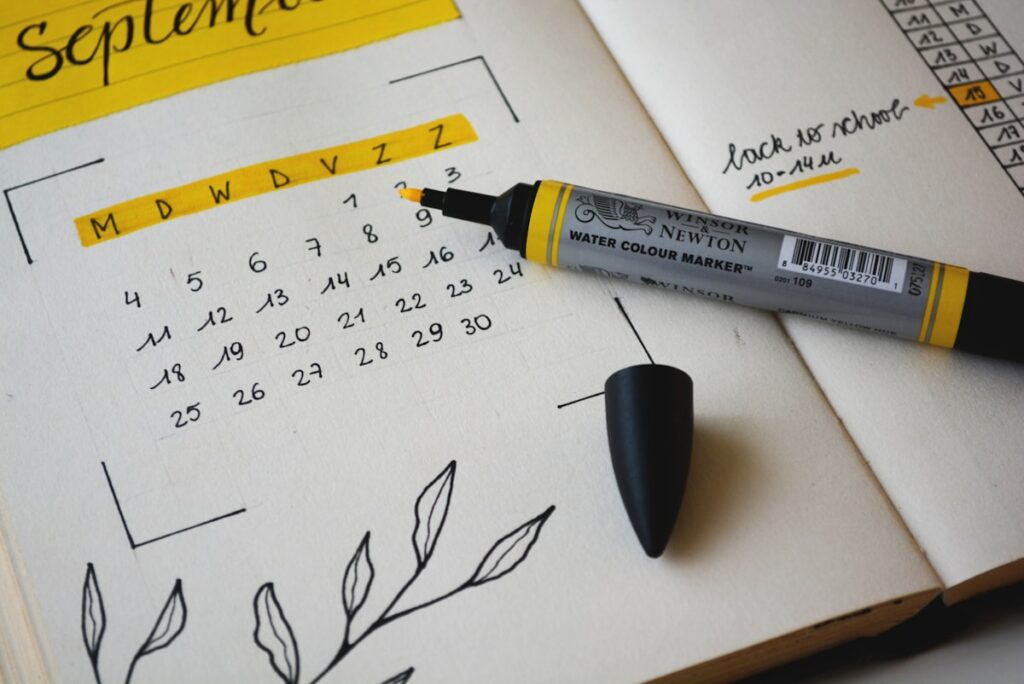 Calendar and planner for seasonal content planning for UK bloggers